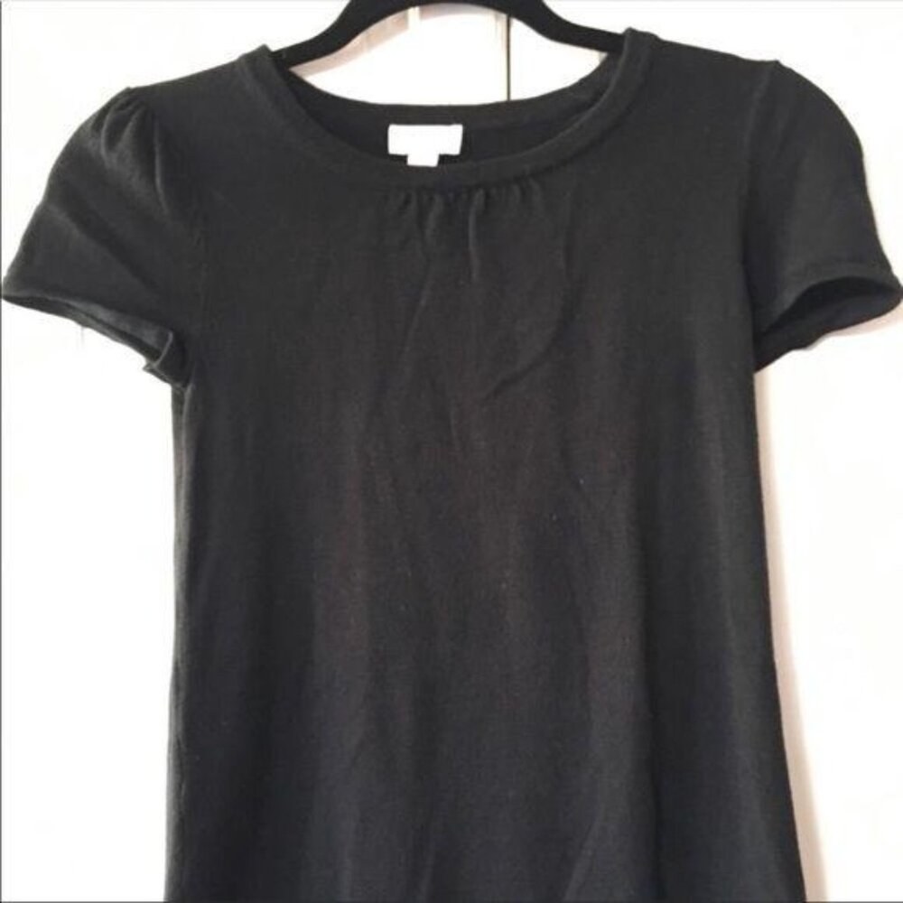 The Children’s Place Black Knit Dress Short Sleeves Ruffle Size 10 12 Celebratio - Picture 7 of 8